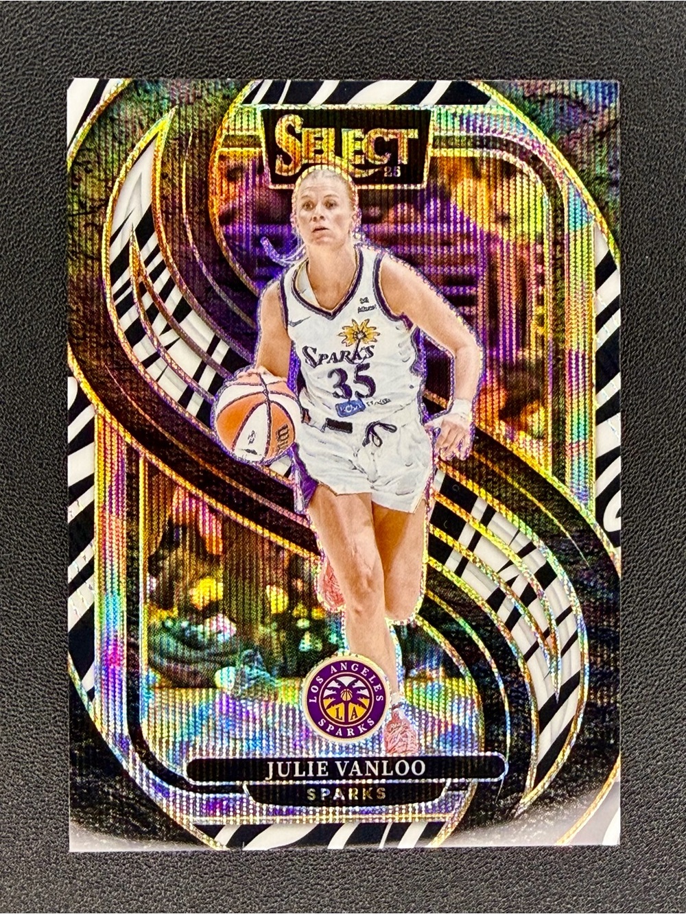 Panini Select WNBA Zebra Prizm SSP Julie Vanloo #111 Premier Level LA Sparks